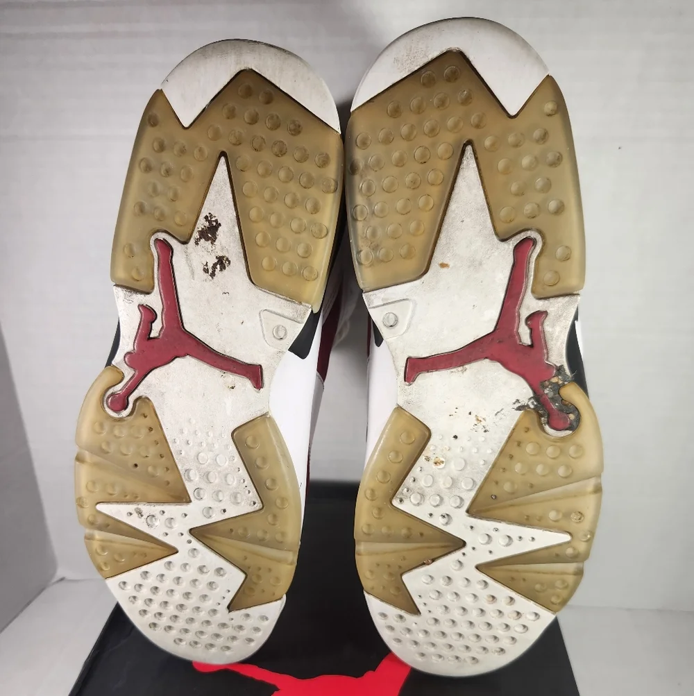 Men's Air Jordan Retro 6 Carmine Sneakers - Picture 8 of 9